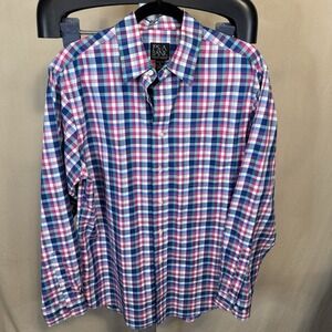 Jos. A. Bank Medium Travelers Shirt, Tailored, Colorful Plaid, Cotton